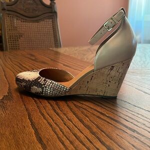 Clarks Leather Snakeskin Wedges